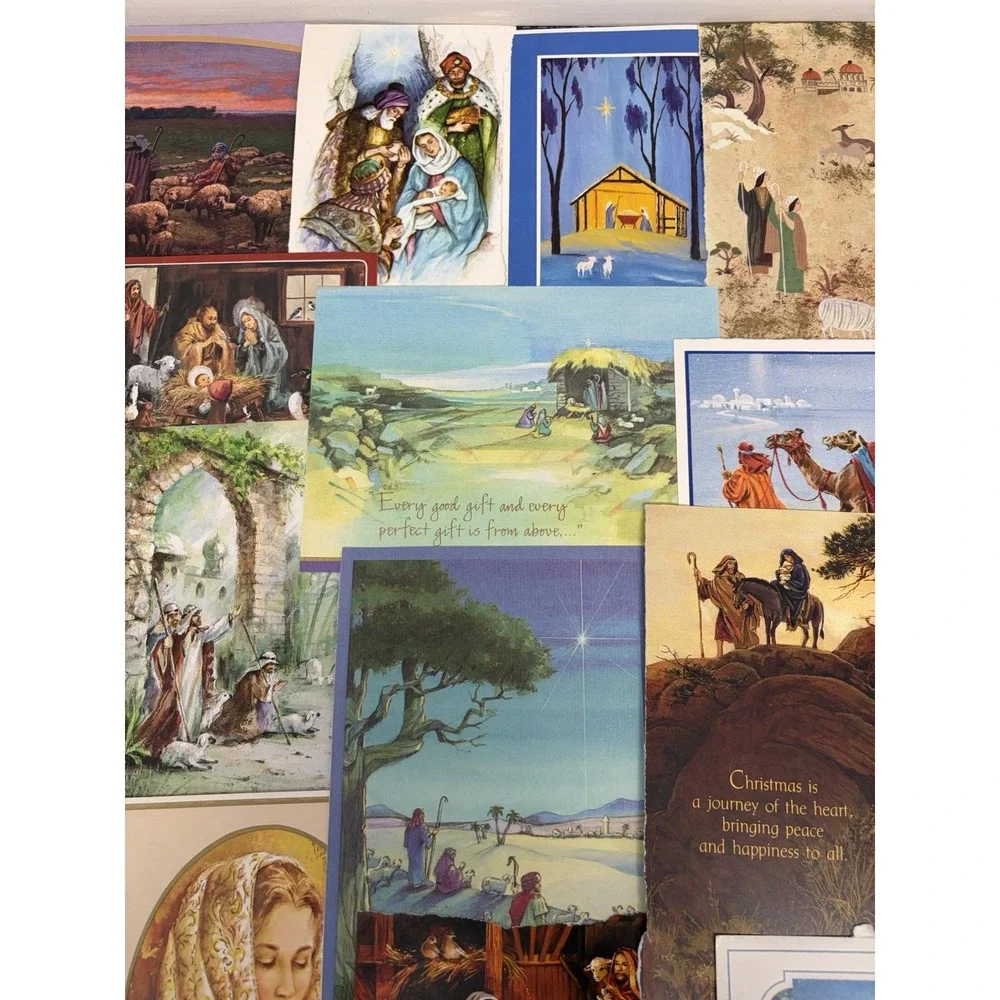 Vintage Christmas Cards Fronts ONLY for Scrapbooking Crafts Decoupage Lot of 50